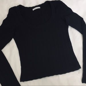 Zara Black Scoop Neck Shirt